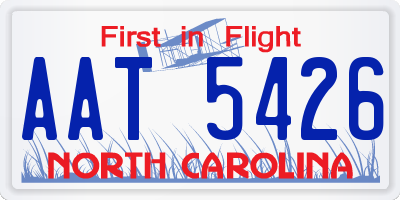 NC license plate AAT5426