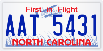 NC license plate AAT5431