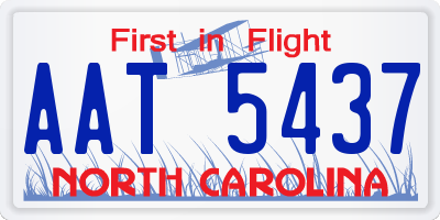 NC license plate AAT5437