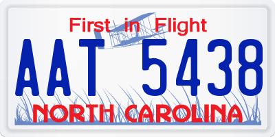 NC license plate AAT5438
