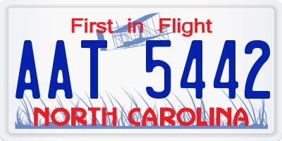 NC license plate AAT5442