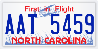 NC license plate AAT5459