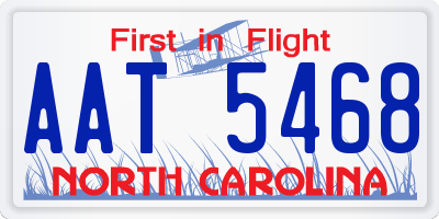 NC license plate AAT5468