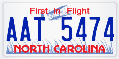 NC license plate AAT5474