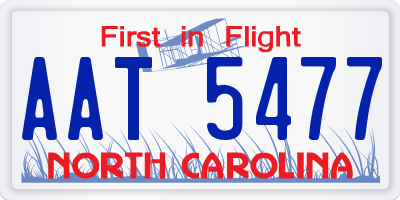 NC license plate AAT5477