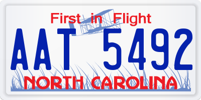 NC license plate AAT5492