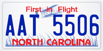 NC license plate AAT5506