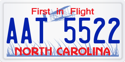 NC license plate AAT5522