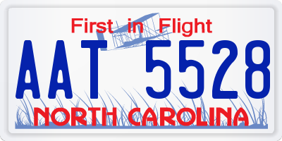 NC license plate AAT5528