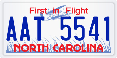 NC license plate AAT5541