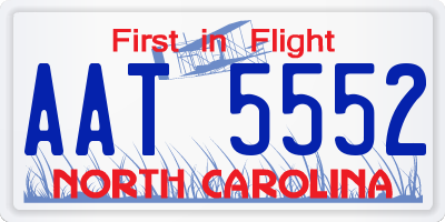 NC license plate AAT5552