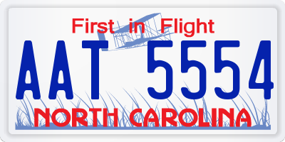 NC license plate AAT5554