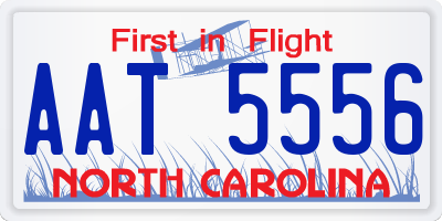 NC license plate AAT5556