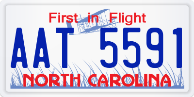 NC license plate AAT5591