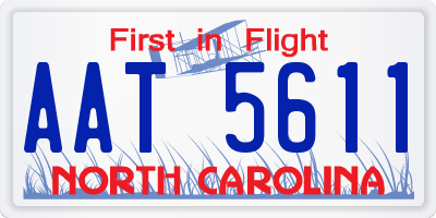 NC license plate AAT5611