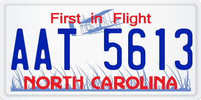 NC license plate AAT5613