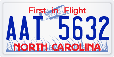 NC license plate AAT5632
