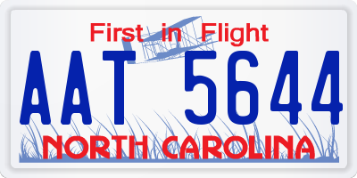 NC license plate AAT5644