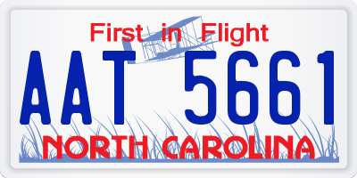 NC license plate AAT5661