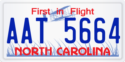 NC license plate AAT5664