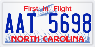 NC license plate AAT5698
