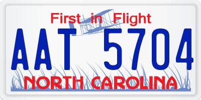 NC license plate AAT5704