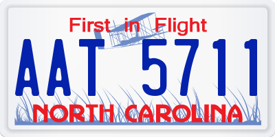 NC license plate AAT5711