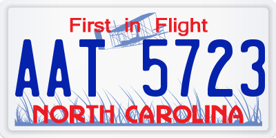 NC license plate AAT5723