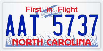 NC license plate AAT5737
