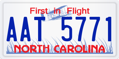 NC license plate AAT5771