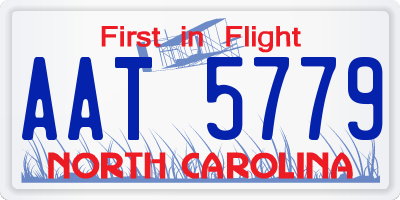 NC license plate AAT5779