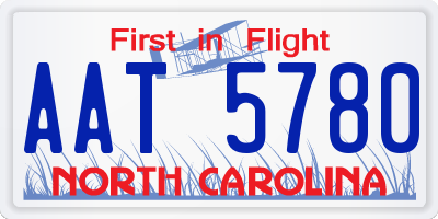NC license plate AAT5780