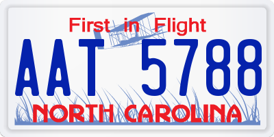 NC license plate AAT5788