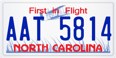 NC license plate AAT5814