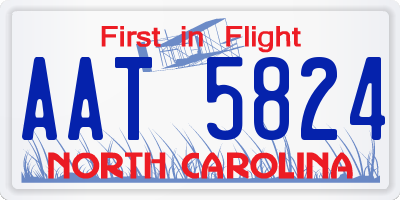 NC license plate AAT5824