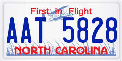 NC license plate AAT5828