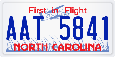 NC license plate AAT5841