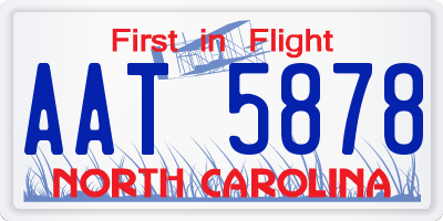 NC license plate AAT5878