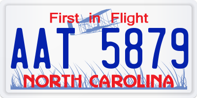 NC license plate AAT5879