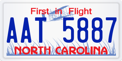 NC license plate AAT5887
