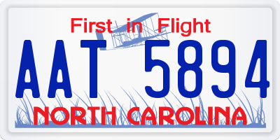 NC license plate AAT5894