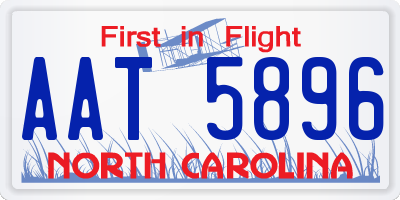 NC license plate AAT5896