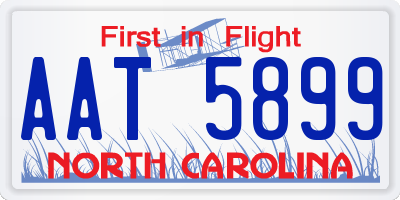 NC license plate AAT5899