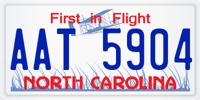 NC license plate AAT5904