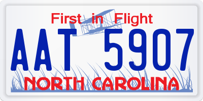 NC license plate AAT5907