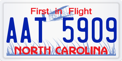 NC license plate AAT5909
