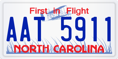 NC license plate AAT5911