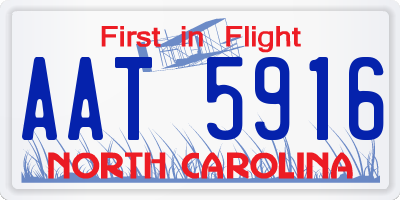 NC license plate AAT5916
