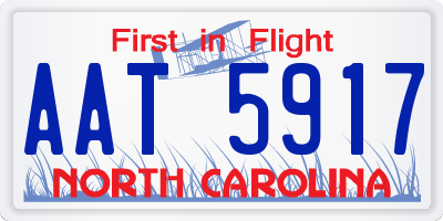 NC license plate AAT5917