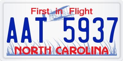 NC license plate AAT5937